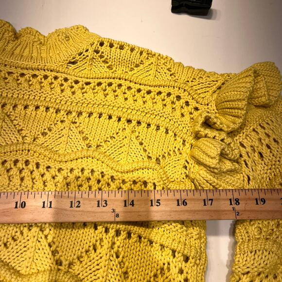 Joie Canary Yellow Knit Scalloped Neckline Sweater Size XXS - Picture 8 of 10